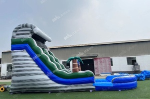Tobogán Acuático Inflable Tropical Comercial con Castillo Hinchable, PVC de 680 g/m², Certificado EN14960 para Alquiler - Product Image 3