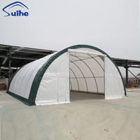 Tente de stockage industrielle moderne en acier galvanisé 30x40x15R, abri extérieur robuste, résistant au vent et à l'eau (PE/PVC)