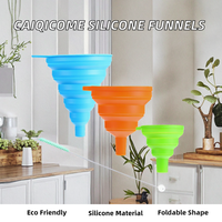 Caiqicome Ensemble de 5 entonnoirs de cuisine en silicone pliables et durables avec poignée pour le remplissage de bouteilles, tailles S/M/L