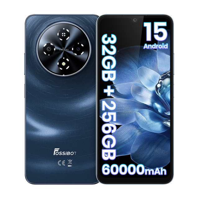Fossibot Smartphone S5Pro Original Phone in Android 15 Dual Sim 8GB+256GB 6000mAh Fashion Cell Phone Rugged for Entertainment