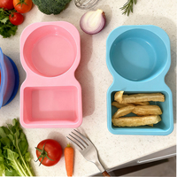 Petits contenants à collation en silicone avec couvercles pour bébé, réutilisables, compatibles micro-ondes, double compartiment, capacité de 4,25 oz