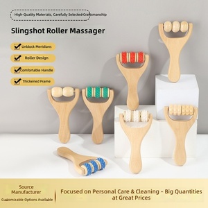 Masajeador de Madera Sólida, Combo de Rodillo de Masaje Portátil para Hombros, Cuello, Cintura y Cabeza, Estimulador de Meridianos - Product Image 4