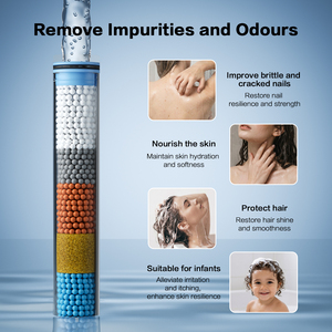 Pommeau de douche à main filtrant haute pression à 5 jets avec flexible en acier inoxydable pour eau dure - Product Image 6