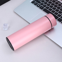 Bouteille isotherme personnalisée en acier inoxydable à double paroi de 500 ml avec affichage LED de la température, rechargeable par USB, pour boissons, maintien au chaud de 6 à 12 heures