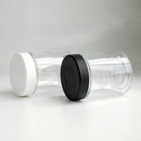 Vente en gros de pots en verre noir givré résistants aux enfants de 75 mm avec couvercle CR PP