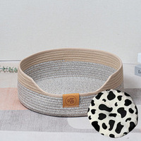 Chat chien lit pour animaux de compagnie chat maison lit canapé-lit animal de compagnie coton corde panier avec poignée suspendue écologique animal doux panier taille personnalisable