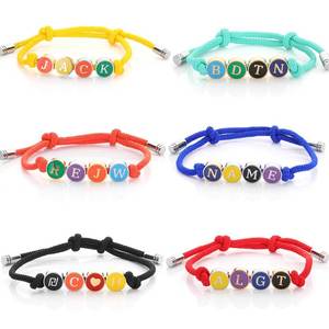Bracelet à lettres tendance 2022, bracelet à perles réglable avec lettres pour femmes et hommes - Product Image 2