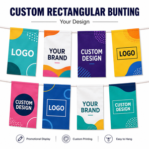 Banderas Rectangulares de Tela Personalizadas con Impresión de Logotipo para Ferias Comerciales, Escaparates, Festivales y Celebraciones - Product Image 1