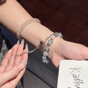 FORWELLENY - Correa de Reloj de Lujo con Diamantes Brillantes y Cuentas de Ópalo Doble para Apple Series y <span class=keywords><strong>Mi</strong></span> Band 8 9 10, para Mujer - Product Image 5