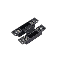 Charnière de porte invisible 3D réglable en alliage de zinc noir moderne, 180°, épaisseur 4 mm, pour portes en bois – Meilleure vente