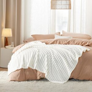 Manta de franela a rayas, manta para sofá, <span class=keywords><strong>mantas</strong></span> acogedoras supersuaves para mujer, bonita manta pequeña de lana para niñas, línea - Product Image 6