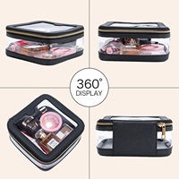 Sac de créateur en vinyle personnalisé KONCAI, petite trousse de toilette, pochette à maquillage, fermeture éclair transparente, étui de voyage pour rouge à lèvres