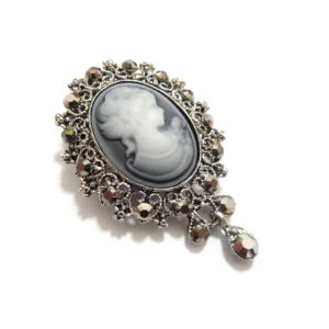 <span class=keywords><strong>Broche</strong></span> vintage en métal plaqué noir avec cristaux et strass, style antique, <span class=keywords><strong>bijoux</strong></span> de <span class=keywords><strong>broche</strong></span> vintage avec strass - Product Image 3