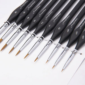 Offre Spéciale petits pinceaux de peinture de détail de grande taille 10 pièces ensemble de pinceaux de peinture de Gouache pour étudiant et artiste - Product Image 2