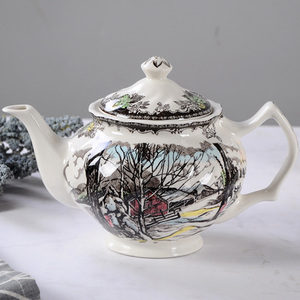 Juego de Té y Café de Cerámica para la Tarde, Estilo Europeo de Lujo, Precio Bajo con Descuento, Diseño Redondo, en Caja de Porcelana, Vajilla - Product Image 3