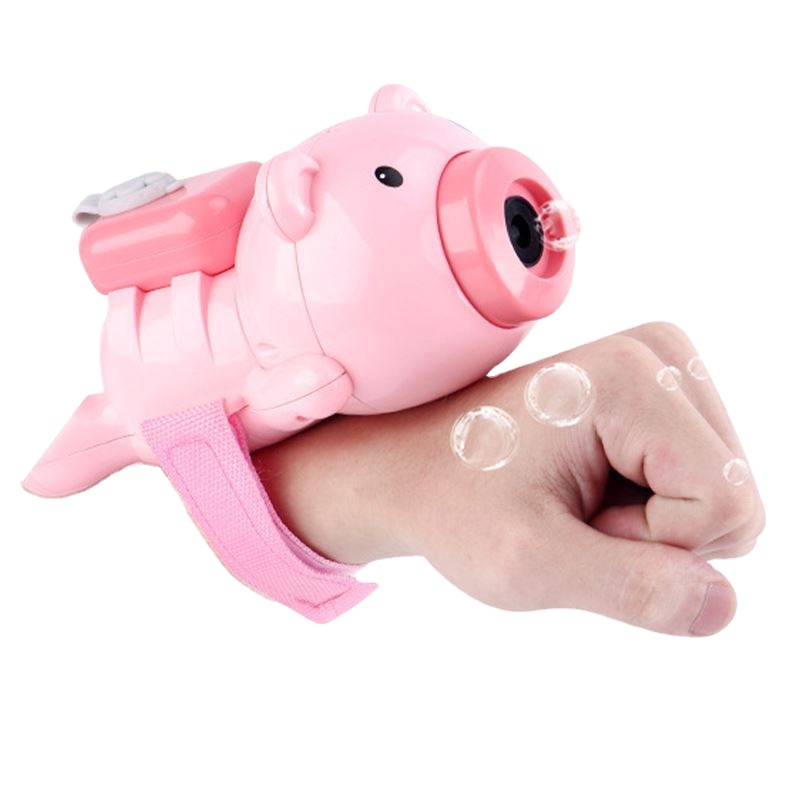 Автоматический пистолет-воздуходувка для свиней, игрушечный Электрический пистолет-воздуходувка для пузырей, с защитой от протечек, музыка, светлые пузырьки, уличные игрушки для детей, лето
