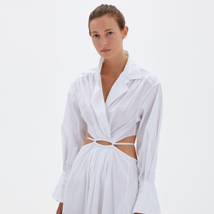 Cheeky Waist Barring Side Cutouts Vestido camisero clásico para primavera otoño - Product Image 5