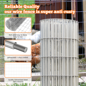 12 مقياس لفة شبكية مربعة قفص الدواجن أرنب قفص حديقة سياج الحيوان - Product Image 5