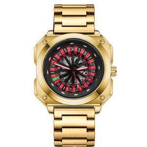 New <b>Unique</b> Design Watch Men Stainless Steel Alloy Watch Square Large Dial Watch Custom Logo Casino Roulette Men's Watch - Product Image 6