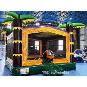 Château gonflable tropical pour enfants, structure de saut en forme de palmier, aire de jeux commerciale pour fêtes d'été - Product Image 1