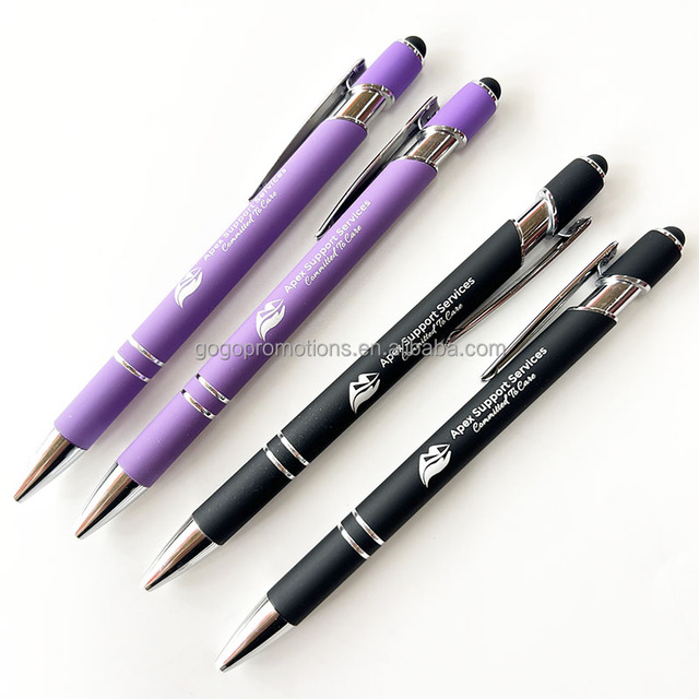 Wholesale New Trends Custom Brand Logo 2-in-1 Touch Screen Stylus Pen Eco-Friendly Plastic Metal Office Stationery Smooth