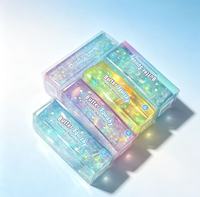 Jouet Squishy Transparent Pailleté en Barre de Beurre, Jouet Anti-Stress Malleable Rempli de Vaseline à Presser, Idéal pour Cadeau de Fête, Vente en Gros