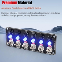 Panneau de commutation à 6 interrupteurs avec fusible et voyant, commande multi-interrupteurs 12V/24V, panneau de commutation étanche pour voiture, camion, bateau, camping-car