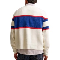 Pull-over en tricot pour homme, style universitaire, 100% coton, personnalisé, à col rond, à blocs de couleur et rayures, style preppy, pour le golf, avec logo, style Letterman, vente en gros