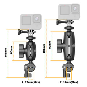 Kit de fixation super rotatif pour caméras d'<span class=keywords><strong>action</strong></span>/téléphones : ventouse, pinces antichoc pour guidon de <span class=keywords><strong>moto</strong></span> pour GoPro/Insta360/DJI Osmo - Product Image 2