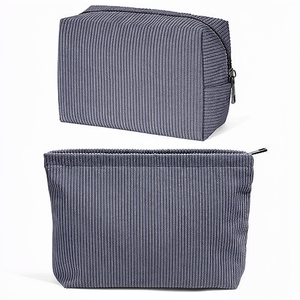 Wholesale Large Portable Fashion Landscape Seersucker Cosmetic Bag with Zipper Closure Travel <b>Makeup</b> <b>Cases</b> - Product Image 1