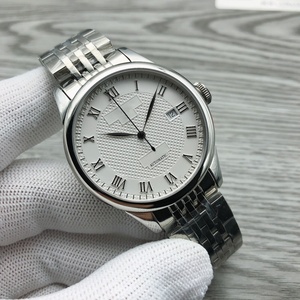 Reloj Mecánico con Caja Transparente, Esfera Plateada con Marcadores de Números Romanos, Correa de Acero Inoxidable y Visualización de Calendario - Product Image 2