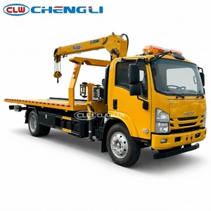 5 Ton Flatbed <b>Wrecker</b> with Telescopic Crane One-<b>Towing</b>-Two Crane <b>Wrecker</b> Hydraulic Recovery <b>Wrecker</b> Road Rescue <b>Truck</b> - Product Image 1