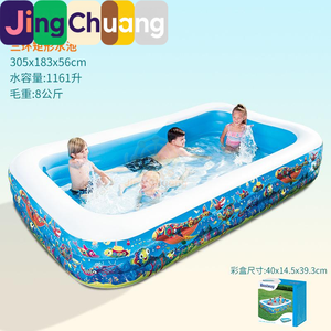 Piscina Inflable para Bebés, Niños y Adultos, Material de PVC, Color Azul y Blanco, Piscina Cuadrada Inflable, Gran Venta - Product Image 5