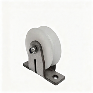Rouleau de portail à gorge en V en acier inoxydable, double roulement, plaque de base, robuste, antirouille, pour usage extérieur, certifié CE, OEM - Product Image 1