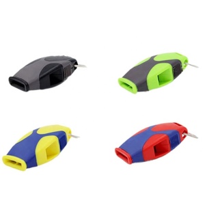 고무 치아 보호대와 목걸이 줄이 포함된 스포츠 심판용 무핵 플라스틱 야외 생존 호루라기 - Product Image 2