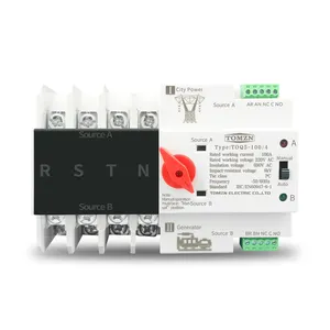 Din Rail 2P 3P 4P ATS Interruptor de transferencia automática de doble potencia Interruptores selectores eléctricos Energía ininterrumpida 63A 100A Mini