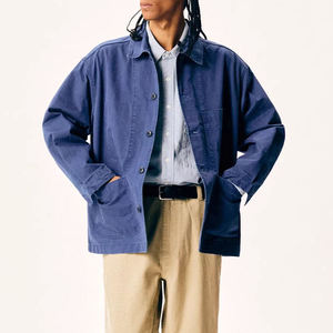 Giacca Vintage in Twill di Cotone OEM per Uomo, Abbigliamento da Lavoro Francese con Decorazione a Bottoni, Traspirante, Taglie Forti per la <span class=keywords><strong>Stagione</strong></span> Autunnale - Product Image 2