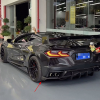 Diffuseur arrière en carbone pour Chevrolet Corvette Stingray C8 2020-2024, ailerons d'angle de pare-chocs arrière, canards, aileron, pièces extérieures de voiture