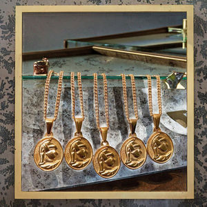 Collar con Colgante de Moneda Zeus <span class=keywords><strong>Hera</strong></span> de Acero Inoxidable de Dos Tonos Personalizado, Amuleto de Dios de la Mitología <span class=keywords><strong>Griega</strong></span>, Regalo de Moda - Product Image 2