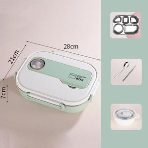 Boîte à lunch en acier inoxydable pour enfants à <span class=keywords><strong>5</strong></span> <span class=keywords><strong>compartiments</strong></span> avec bol à soupe, récipient de stockage alimentaire, boîte bento pour l'école, les étudiants, les adultes, le bureau - Product Image 2