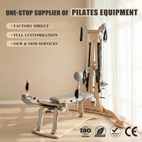 ZENJOY Machine d'exercice combinée en bois d'érable massif, flexible et écologique, équipement de studio de yoga et de Pilates, Tour à poulies Reformer