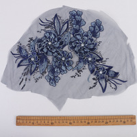 LS606 Patch 3D exquis en dentelle, 6 strass paillettes brodées fleur vêtements patchs décoratifs pour robe de mode