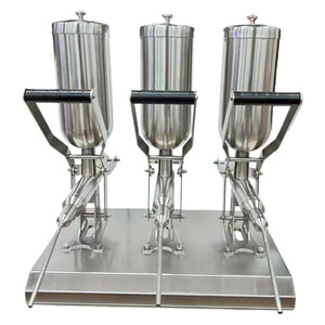 Machine de remplissage manuelle à 2 têtes pour churros, pâte de cacahuète, confiture, <span class=keywords><strong>chocolat</strong></span>, gâteaux, croissants, pains, beignets et crème - Product Image 2