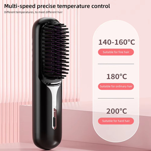 Lisseur de cheveux portable sans fil pour cheveux humides et secs, brosse lissante à chauffage rapide avec ions négatifs pour cheveux bouclés et volumineux - Product Image 6