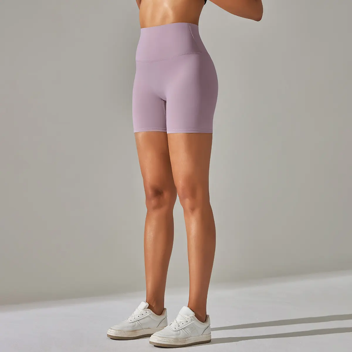 2024 OEM-Logo Frauen Laufshorts atmungsaktiv Luxus hohe Taille abnehmen festes elastisches Band elastisches pfirsich-Gesäß Bikershorts