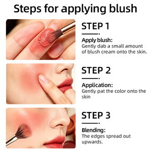 Crème blush multi-teintes à label privé, crème blush mate longue tenue, facile à estomper, blush naturel rosé, vente en gros OEM - Product Image 4