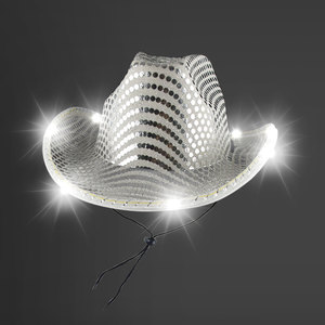 Hoge Kwaliteit Zilveren Led Lovertjes Cowboyhoeden Mode Licht Hoed Voor Feest Decoratie Evenement Festival Nachtclub Outdoor Activiteiten - Product Image 5