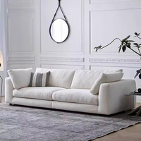 Ensemble de canapés modulaires blancs minimalistes modernes, canapé de salon en tissu velours de luxe pour le mobilier de bureau
