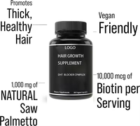 Vegen Healthy Cheveux forts Capsules de croissance Vitamines pour cheveux Supplément pour perte de cheveux Bloqueur de DHT Biotine Saw Palmetto Suppléments à base de plantes