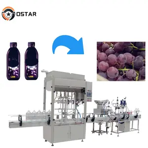 Máquina automática de enchimento e rotulagem de garrafas de suco de uva, vinagre de frutas, máquina de enchimento e pesagem de tâmaras